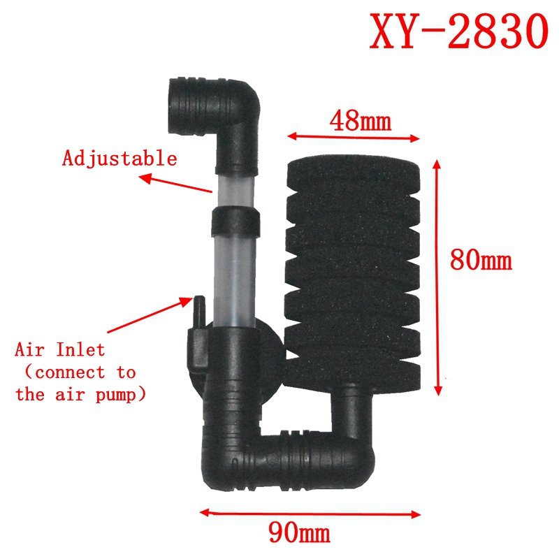 Black Aquarium Fish Tank Shrimp Pond Oxygen Pump Air Cotton Filters 360 Rotatable Wall-hanging Biochemical Sponge Filter