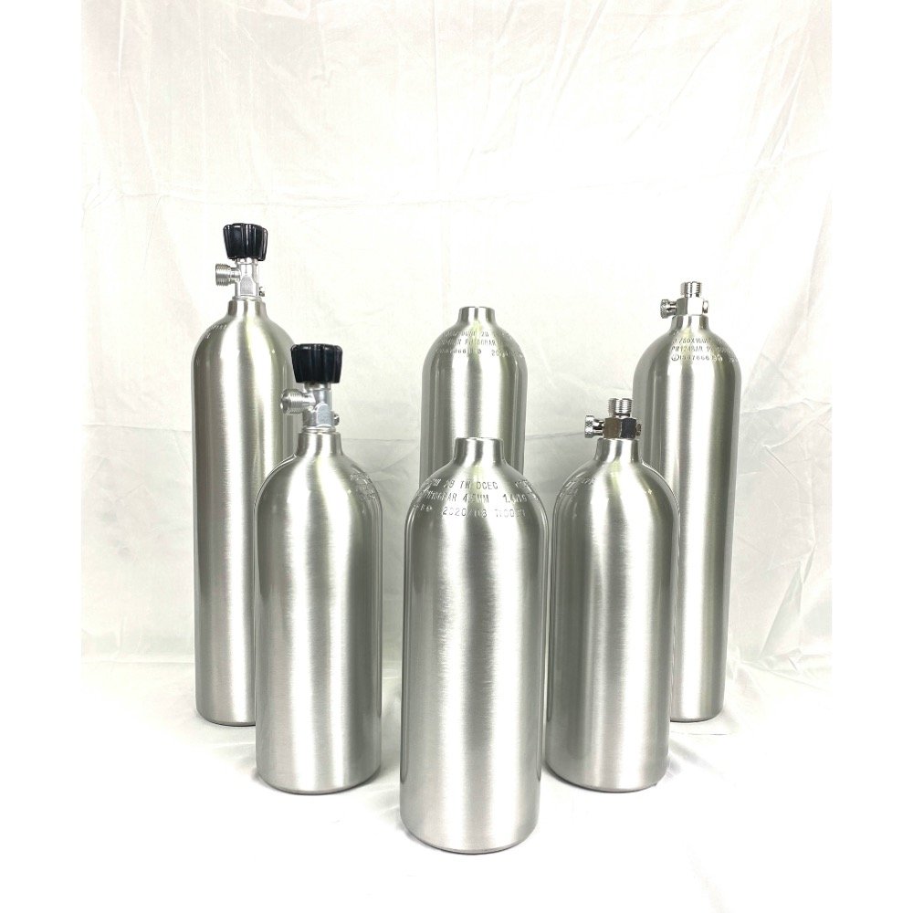 1L aluminum co2 aquarium tank with w21.8 on/off valve