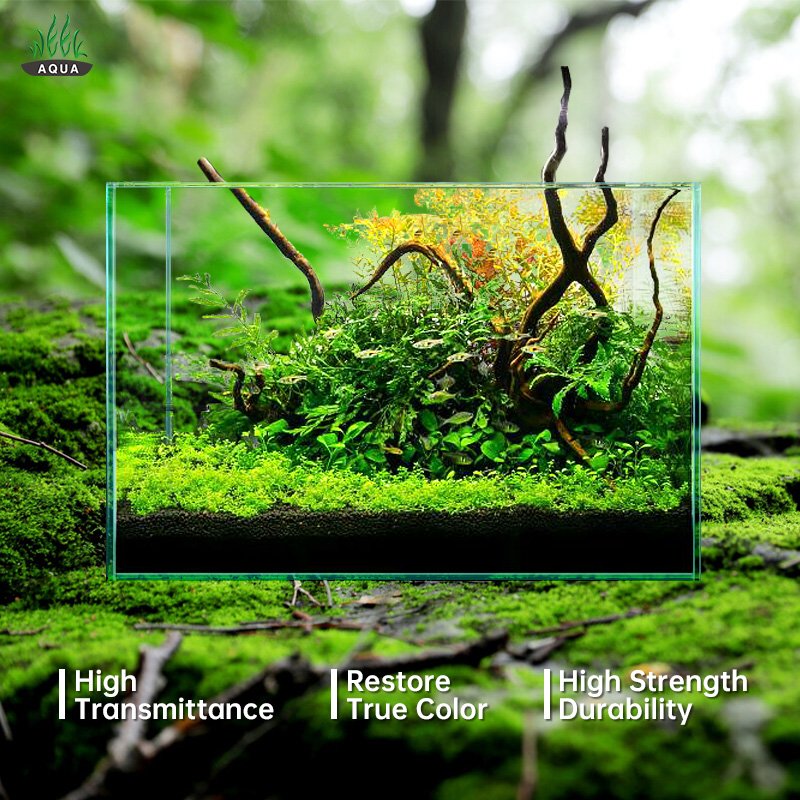 Ultra Clear Glass Aquarium 300-500mm Different Sizes 5 In 1 Rectangle Glass Fish Tank Set low iron glass aquarium
