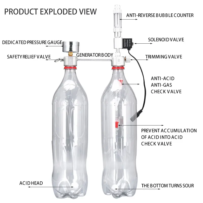 WYIN ZRDR Aquarium DIY CO2 generator System kit CO2 generator bubble Counter Diffuser with Solenoid Valve