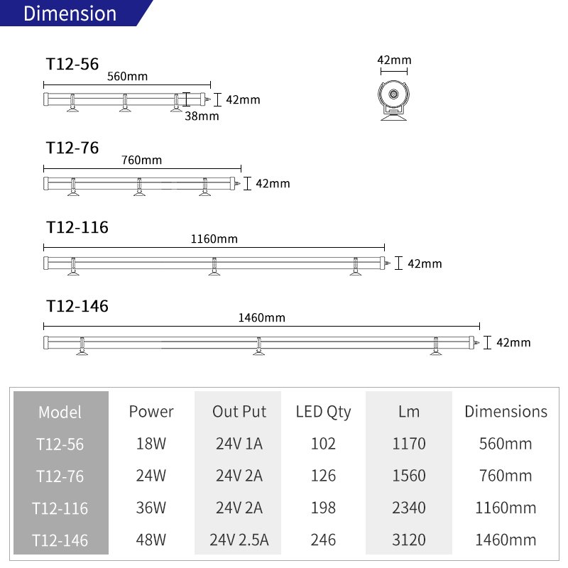 WEEKAQUA T12 TUBE Full Spectrum plant growth aquarium led lamp Natural Light APP control fish tank light