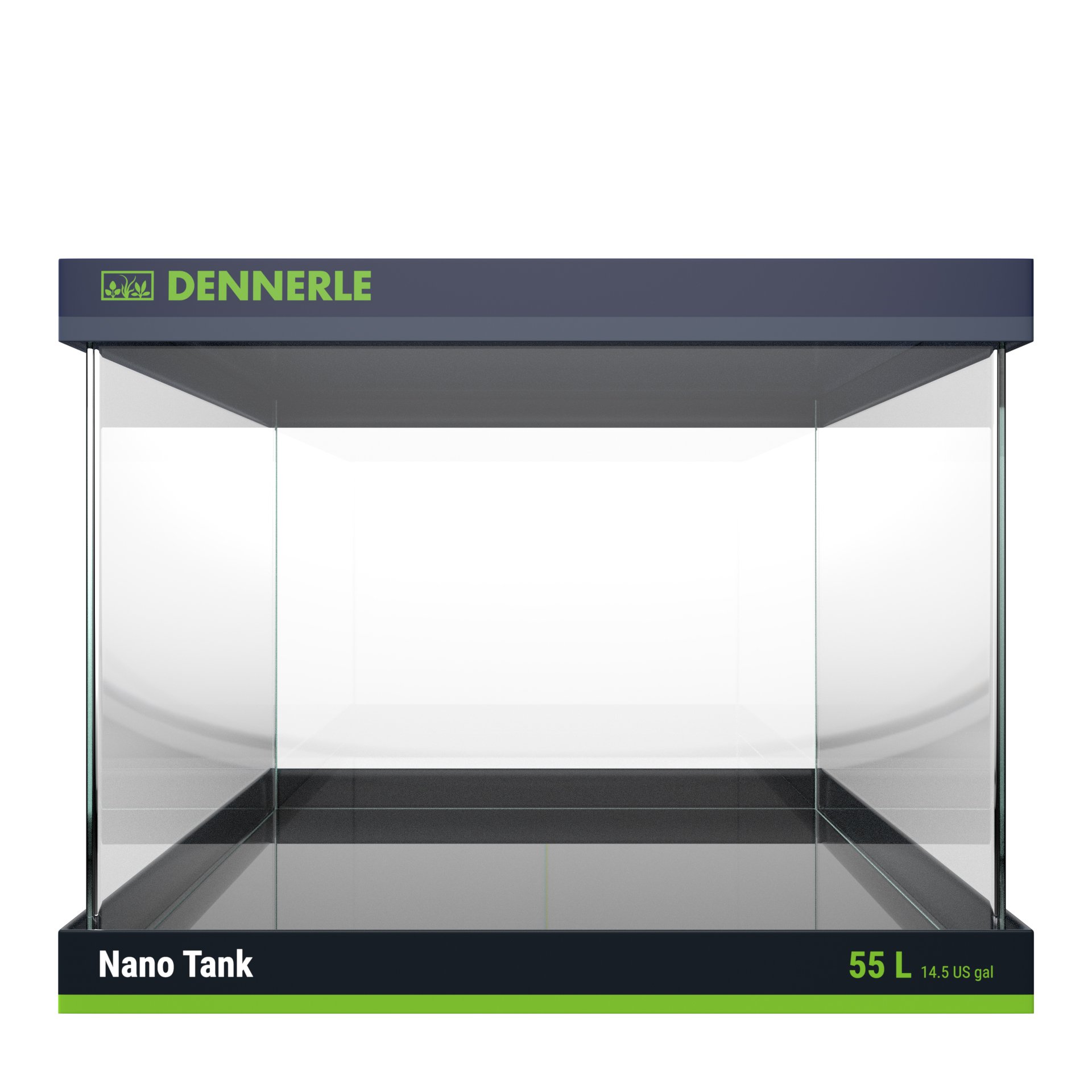DENNERLE Nano Tank 55L Modern Home Office Bar Counter Decorated Glass Fish Tank Aquarium With Rounded Corners