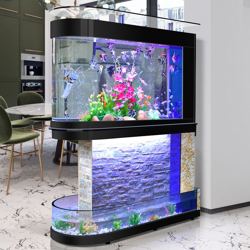 Water Curtain Wall Bullet Fish Tank Artificial Clear Custom Aquarium Fish Tanks