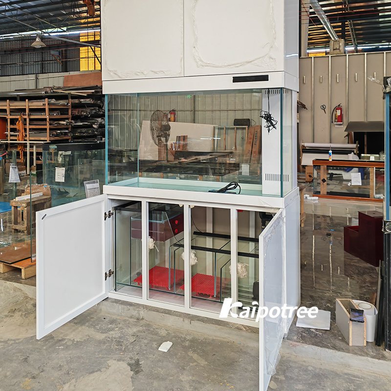 Glass fish tank with top cabinet and bottom filter Aquariums For Home Decoration