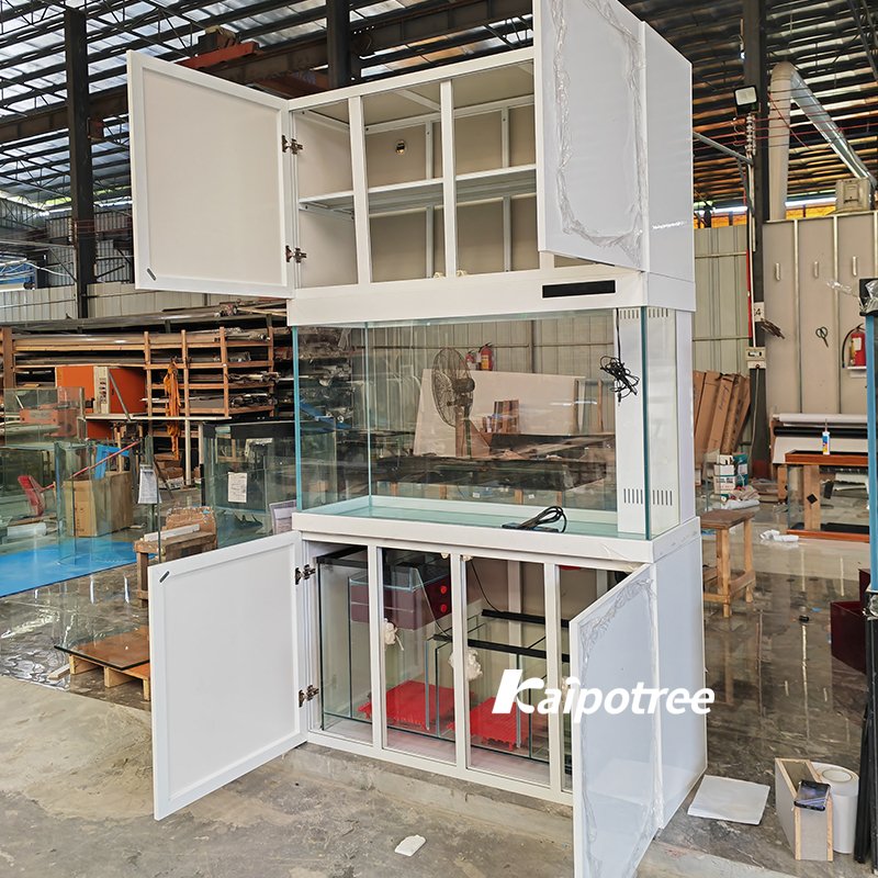 Glass fish tank with top cabinet and bottom filter Aquariums For Home Decoration