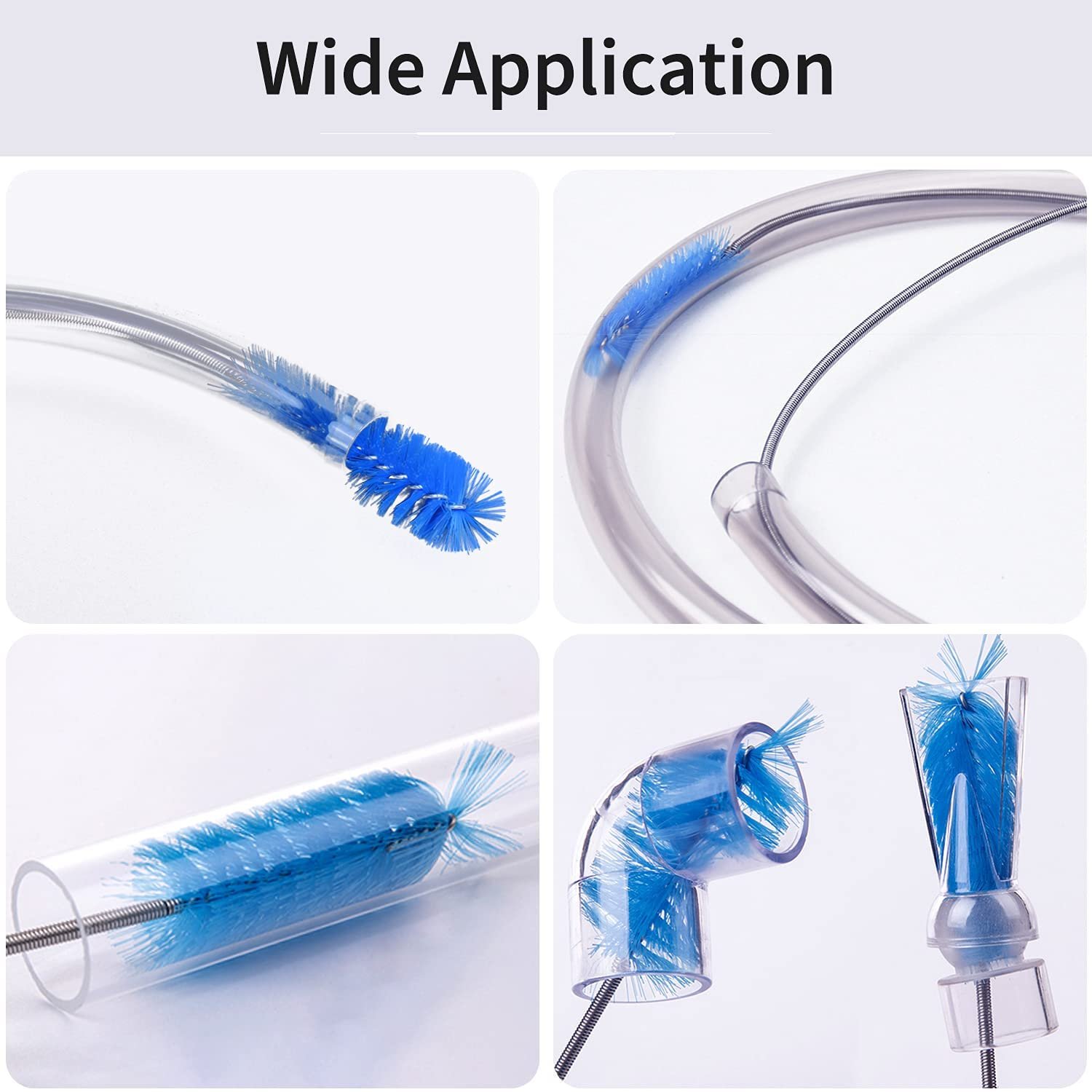 Aquarium Accessories Cleaning Tools Spring Double Headed Long Handle Cleaning Brushes For Aquarium Glass Water Inlet