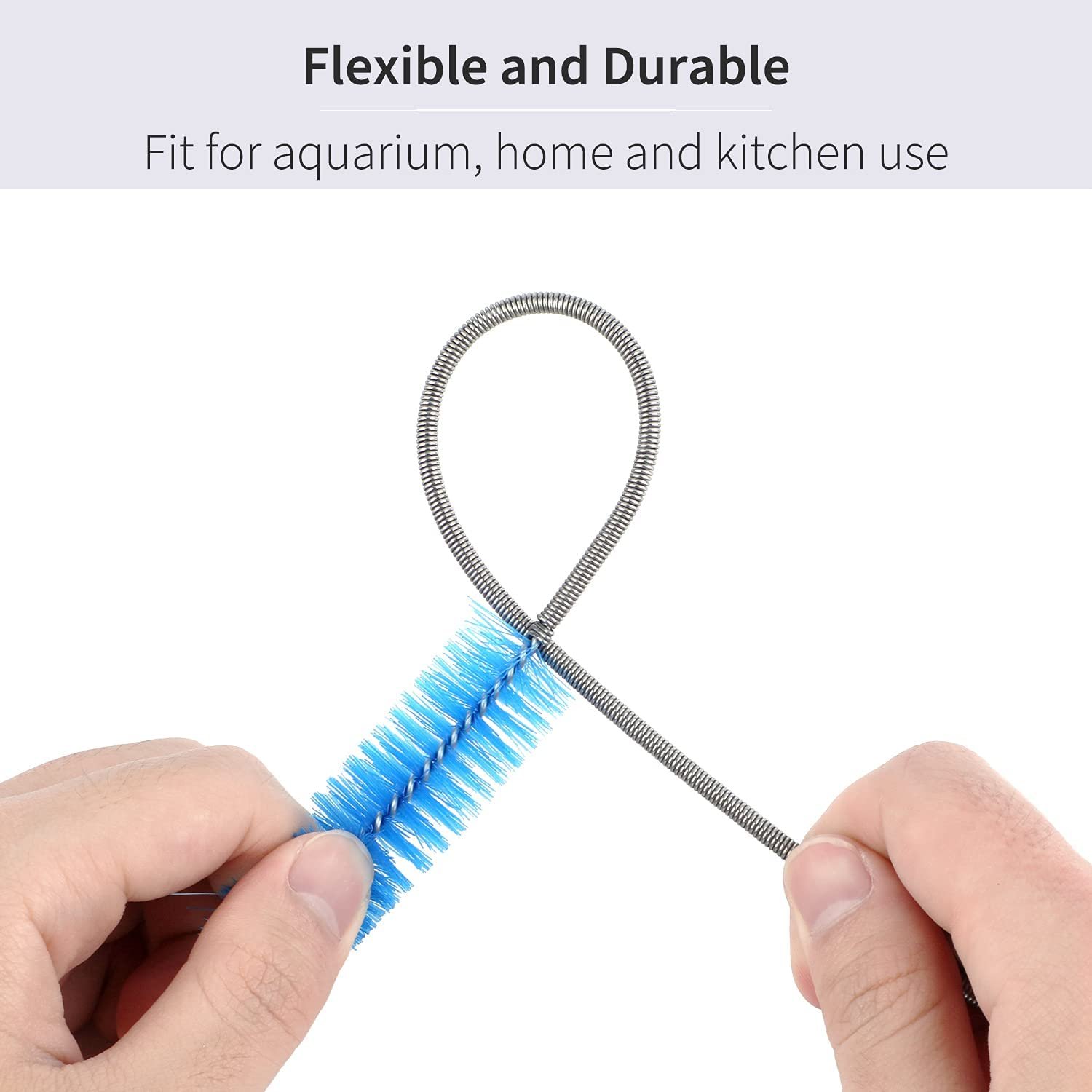 Aquarium Accessories Cleaning Tools Spring Double Headed Long Handle Cleaning Brushes For Aquarium Glass Water Inlet