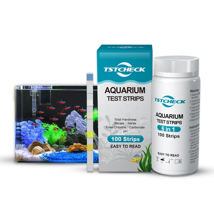Easy use Strips 6-in-1 Aquarium Test Strips for Fresh/Salt Water