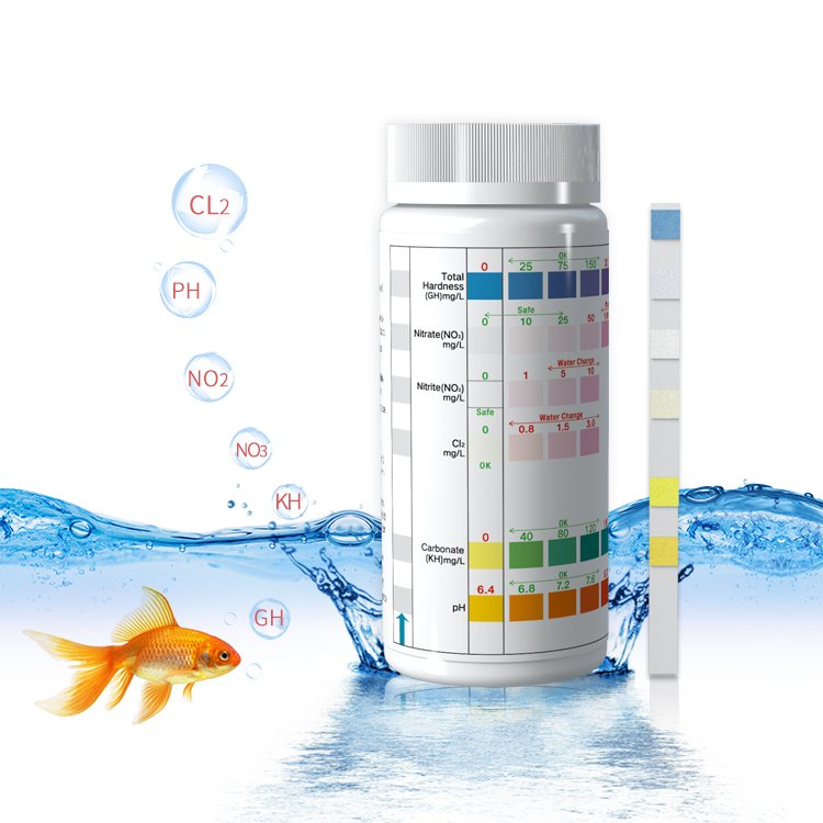Easy use Strips 6-in-1 Aquarium Test Strips for Fresh/Salt Water