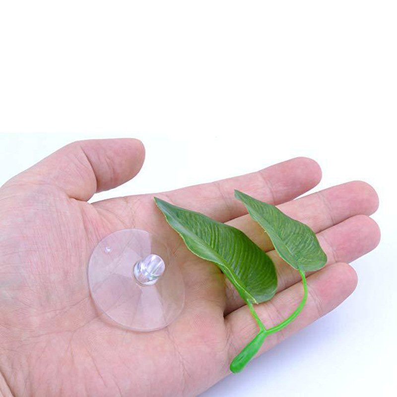 Double-layer Betta Resting Leaf Plastic Aquarium Leaf with Sucker for Fish Aquarium Decor Accessories