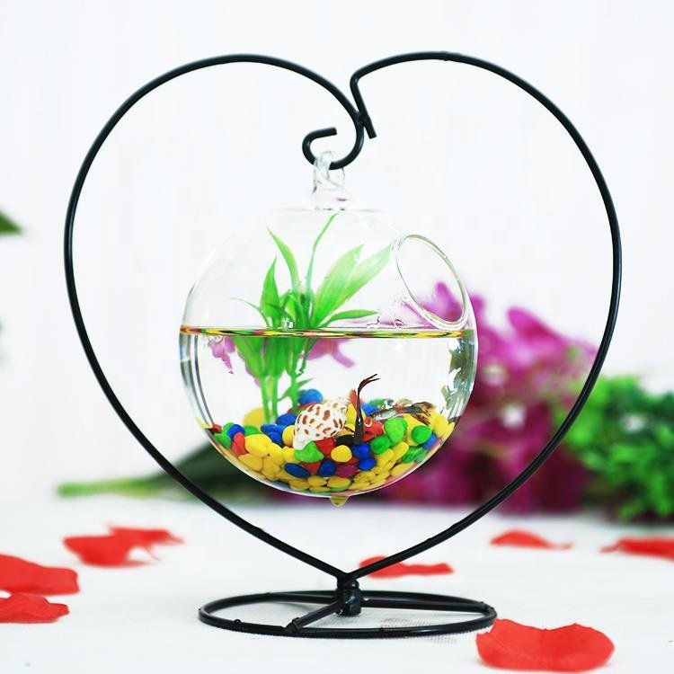 Hanging Glass Aquarium Fish Bowl Flower Plant Vase Spherical Glass Betta Fish Tank Aquariums