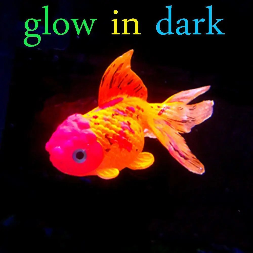 Glow In The Dark Artificial Aquarium Fishes Realistic Moving Floating Colorful Goldfish Fish Ornament for Aquarium Tank