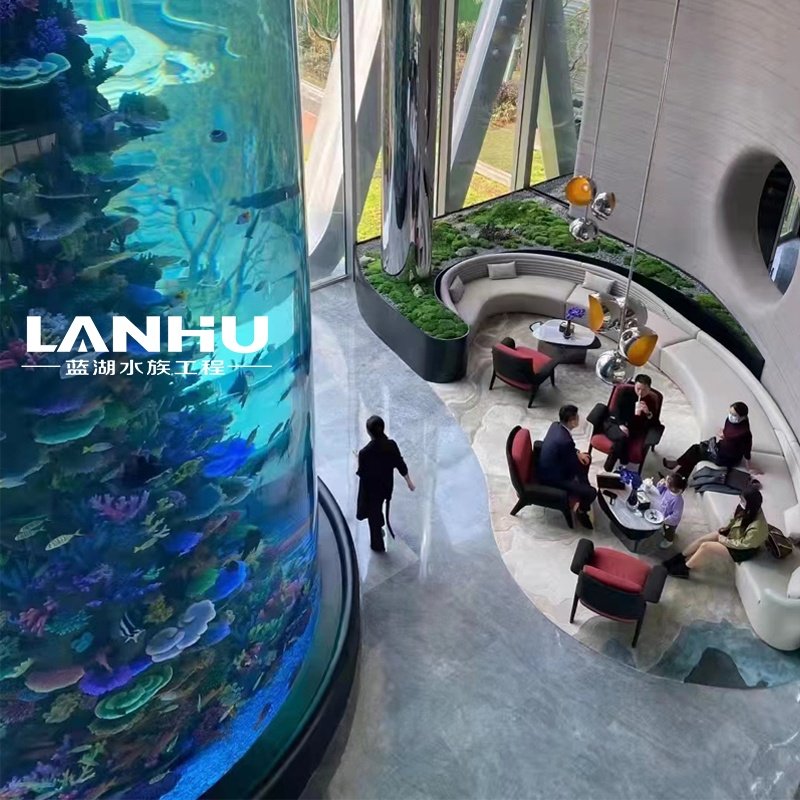 Large aquarium acrylic cylindrical customized big cylinder acrylic aquarium fish tank