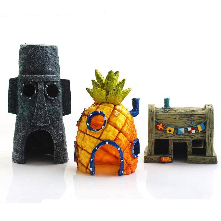 Mini Aquarium Fish Tank Ornaments Cartoon Pineapple House for Fish Tank Aquarium Decoration Aquarium Home Accessories