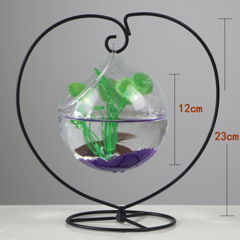 wholesale Factory Betta Desktop Fish Tank Aquarium Double Hanging Transparent Glass Fish Tank