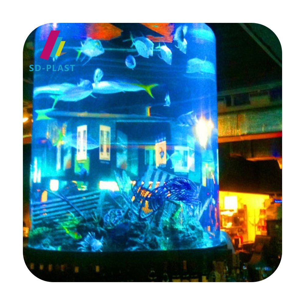 Clear transparent large glass acrylic tube aquarium fish tank acrylic cylindrical aquarium