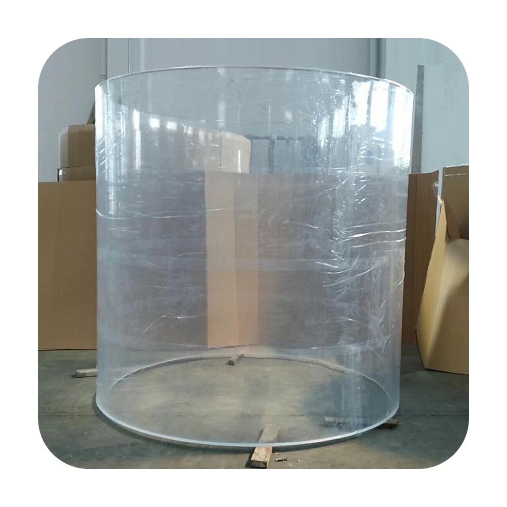 Clear transparent large glass acrylic tube aquarium fish tank acrylic cylindrical aquarium