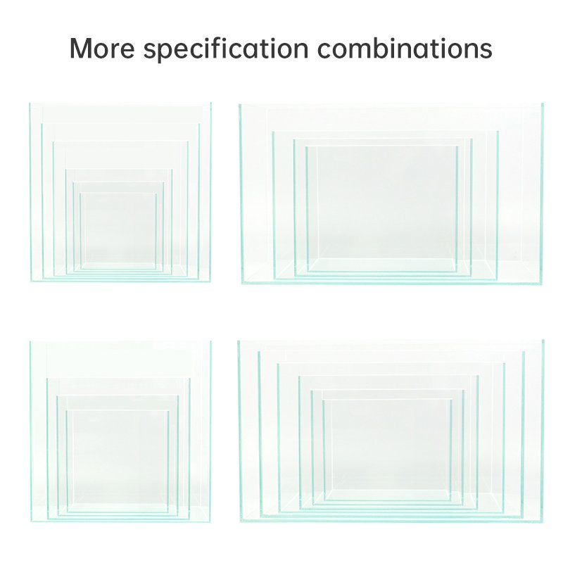 Wholesale Cheap Fish Tanks Multiple Sizes Small Medium Large 6 In 1 Fish Tank Set Low Iron Clean Glass Fish Bowls For Aquarium