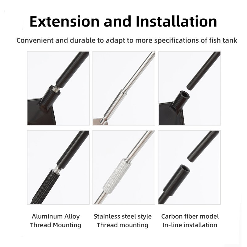 ZRDR Aquarium CO2 Cleaning tools Fish tank stainless steel algae scraper Aluminium algae scrapers