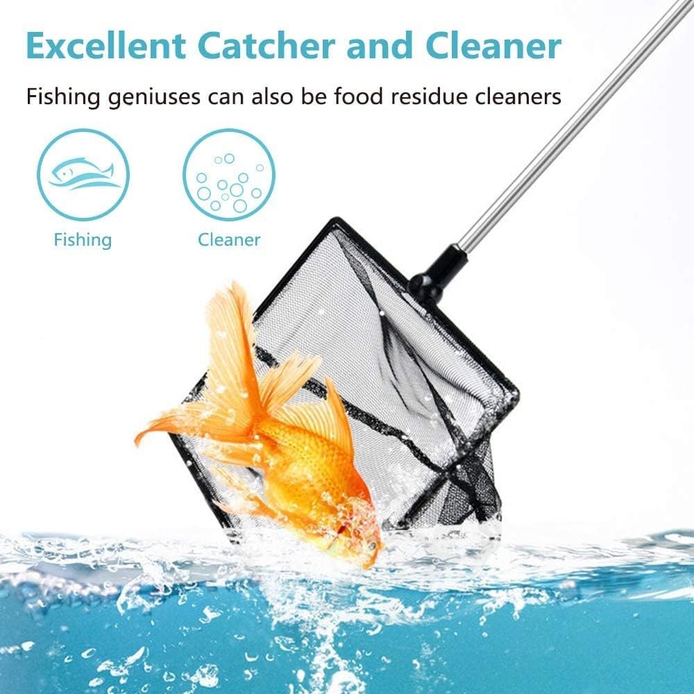 Multi-size Handle adjustable Stainless Steel Long Handle Fine Mesh Aquarium fish net