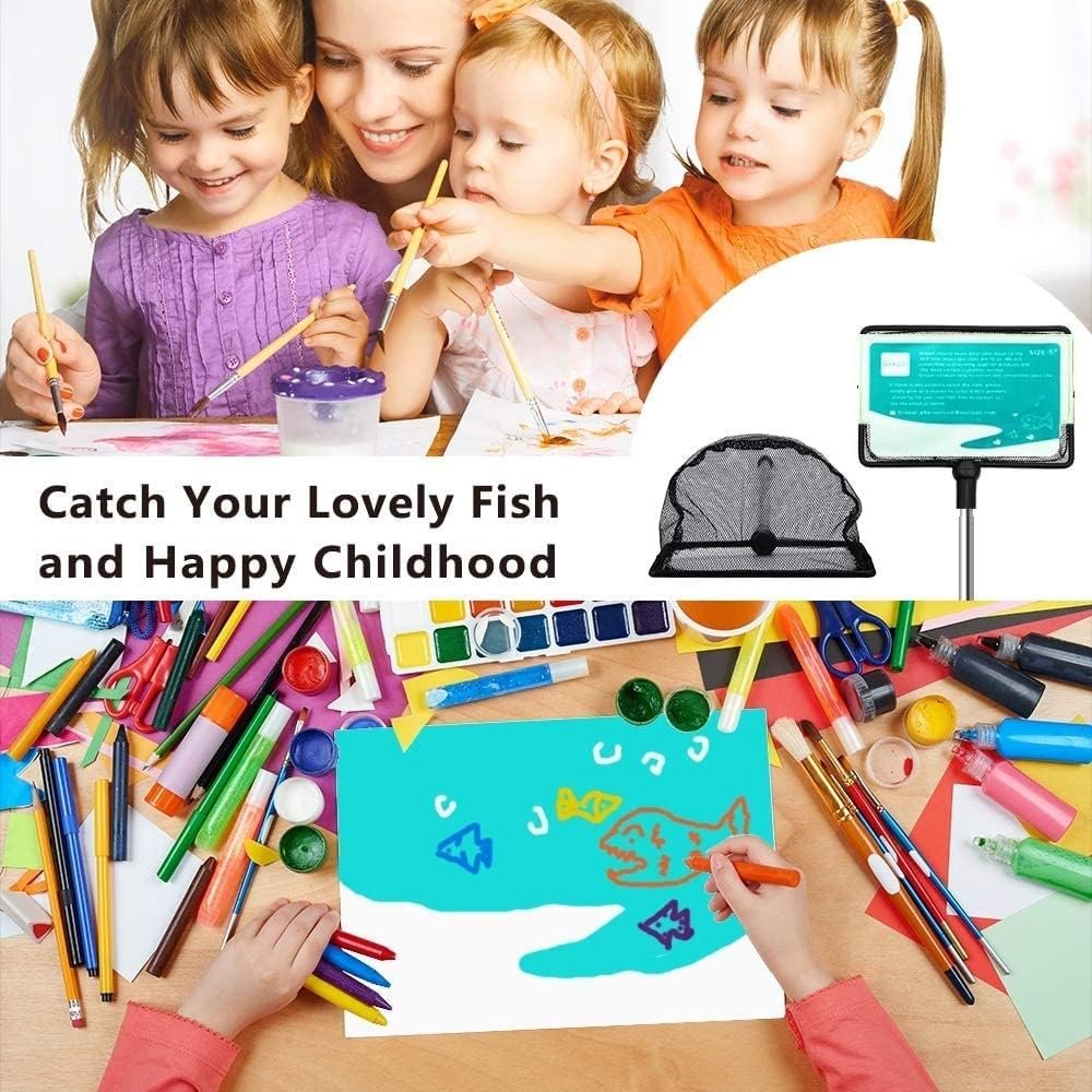Multi-size Handle adjustable Stainless Steel Long Handle Fine Mesh Aquarium fish net