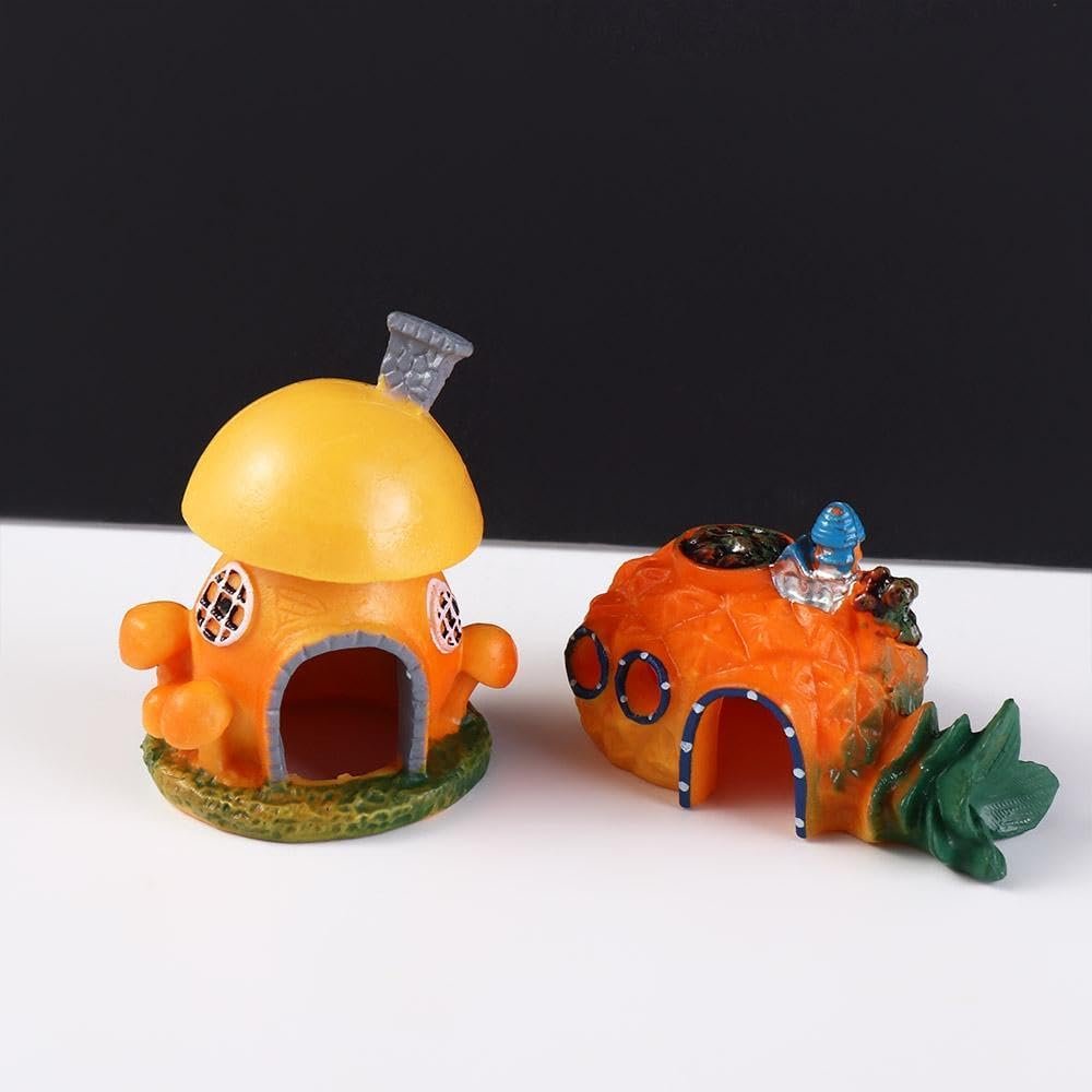 Simulation Mini Mushroom Conch House Creative Fish Hiding Cave Aquarium Landscaping Decoration Fish Shrimp Hiding Shelter