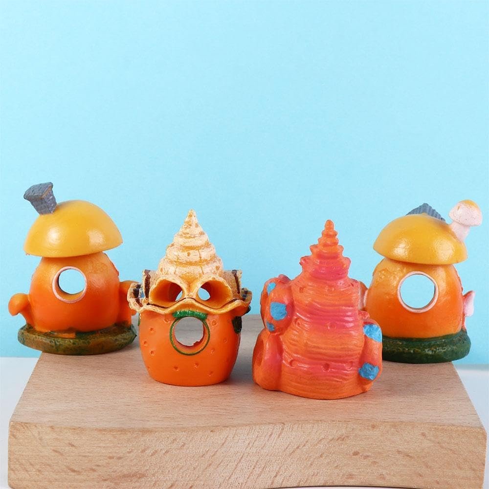 Simulation Mini Mushroom Conch House Creative Fish Hiding Cave Aquarium Landscaping Decoration Fish Shrimp Hiding Shelter