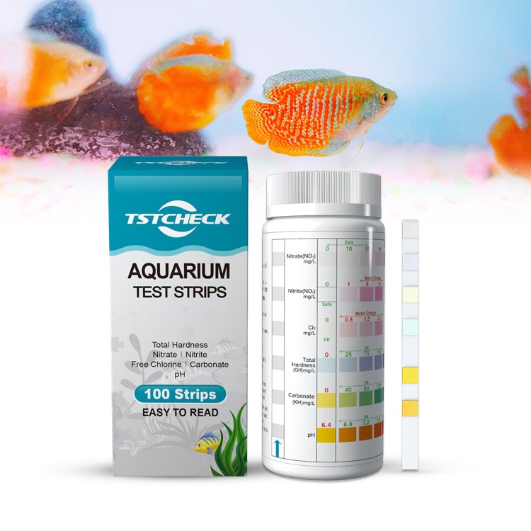 Custom Rapid Test Results 6 in 1 Aquarium Test Strips for Mini Fish Tank Pond and Fish Pond Tank Aquarium water test kit