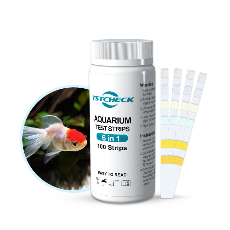 Custom Rapid Test Results 6 in 1 Aquarium Test Strips for Mini Fish Tank Pond and Fish Pond Tank Aquarium water test kit