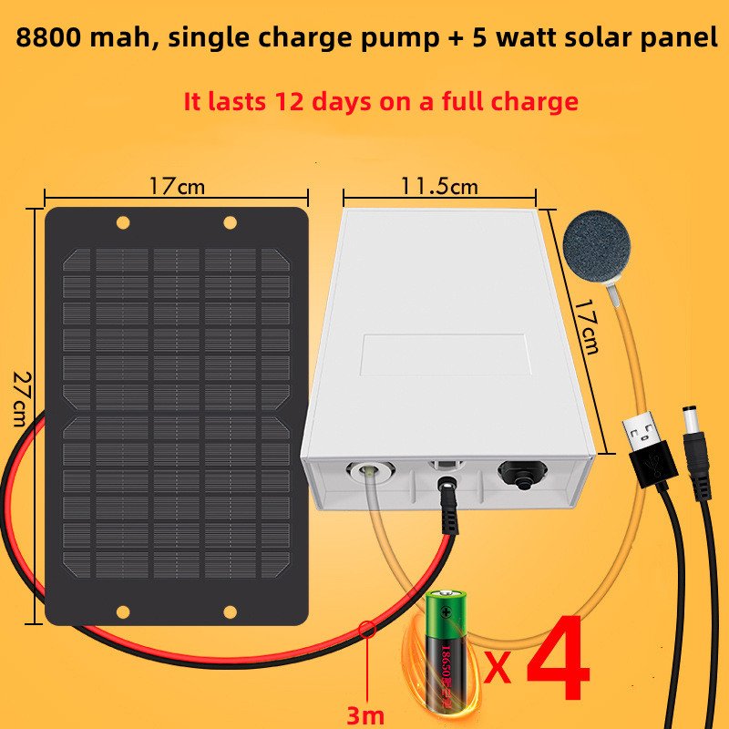 Wholesale aquarium accessories solar aquarium oxygenation pump Outdoor non-electric aerator pump solar air pump for fish pond