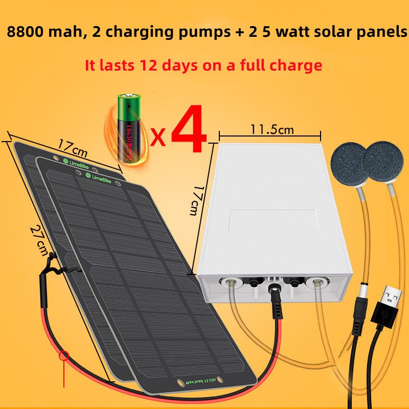 Wholesale aquarium accessories solar aquarium oxygenation pump Outdoor non-electric aerator pump solar air pump for fish pond