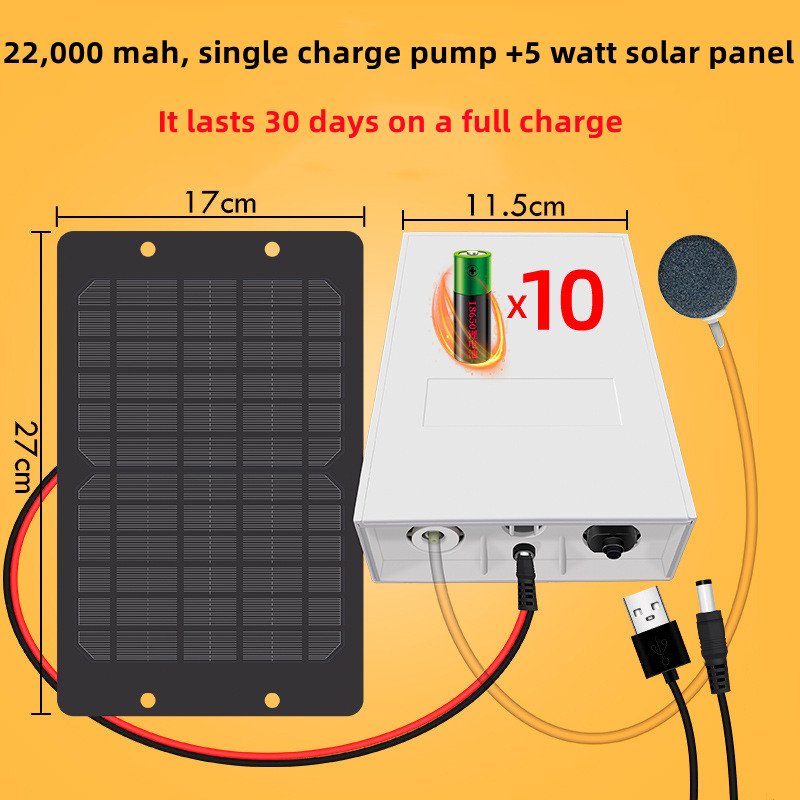Wholesale aquarium accessories solar aquarium oxygenation pump Outdoor non-electric aerator pump solar air pump for fish pond
