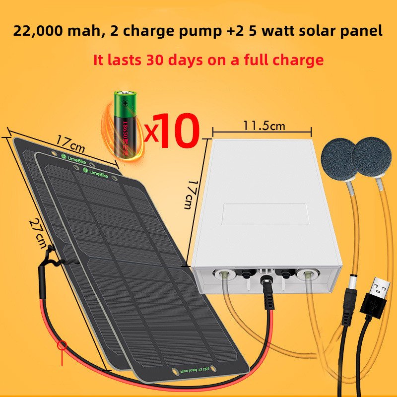 Wholesale aquarium accessories solar aquarium oxygenation pump Outdoor non-electric aerator pump solar air pump for fish pond