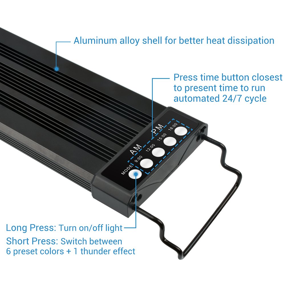 32-74cm Planted Aquarium LED Lighting Lamp 110V-240V Automated Timer Dimmer Fish Tank Light for Aquarium Aquariums & Accessories