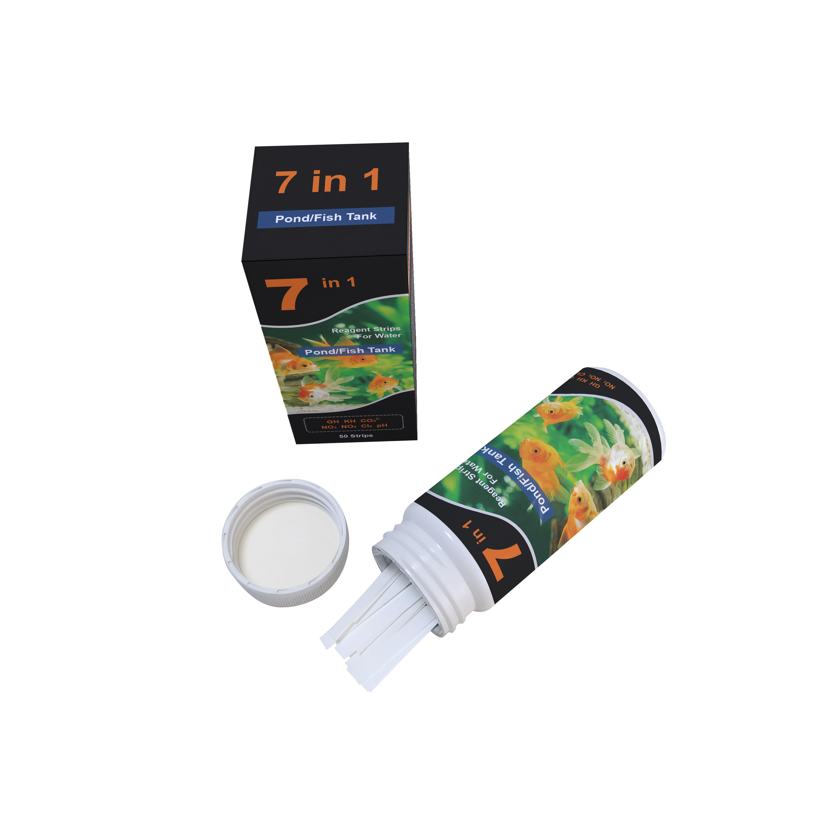 7 in 1 Pond Tank Aquarium Fish Water Reagent Strips for Water Test Kits