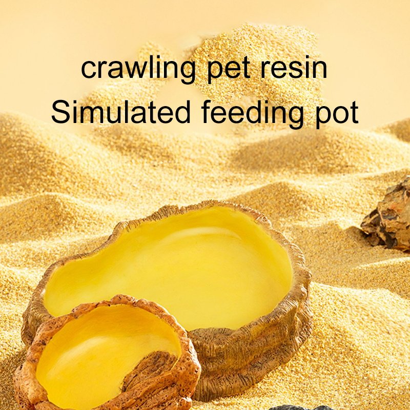 Cleen CUL-048 wholesale high quality feeding water Dual-use feeding container crawling resin pet supplies reptile pet bowl