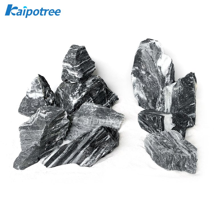 Black & White Aurum Rock Stone Acid Wash Seiryu Rock Stone For Fish Tank Decoration