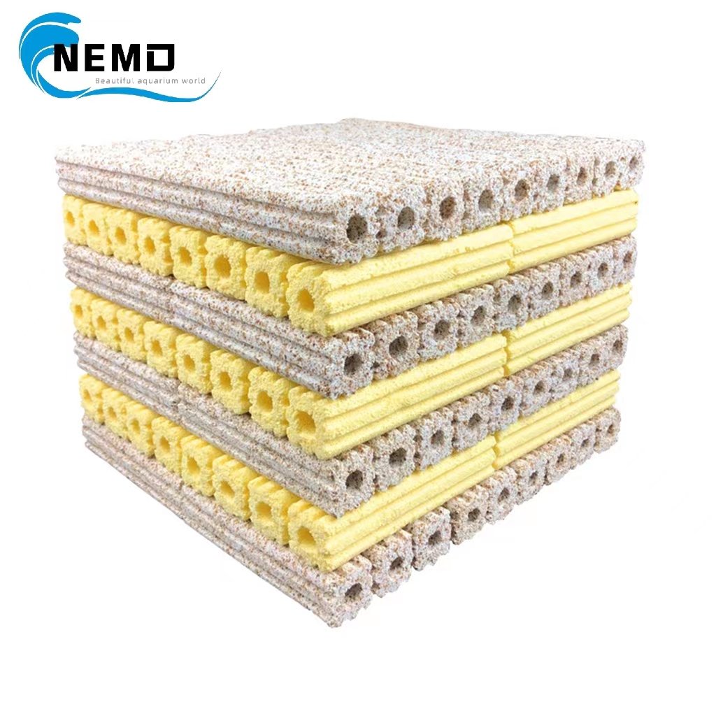 Factory Supply 3.8 Inch 6.2 Inch Long Large Aquarium Filter Media, Ceramic Bio Media Blocks for Sump Tank Pond Fish Tank Media