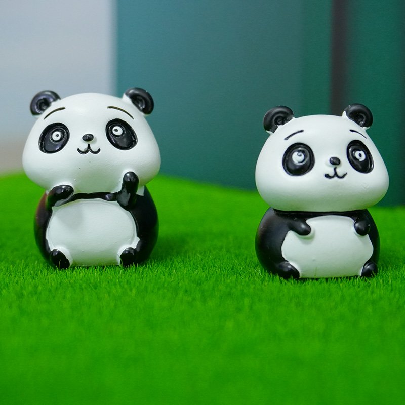 cute cartoon toys miniature landscape table fish tank decorated resin panda aquariums & accessories decoration