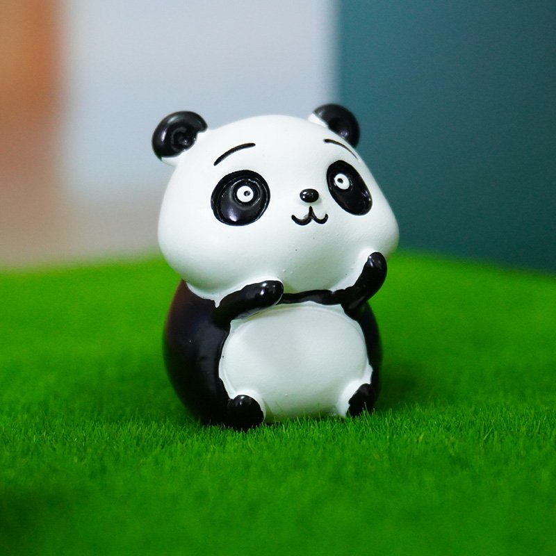 cute cartoon toys miniature landscape table fish tank decorated resin panda aquariums & accessories decoration