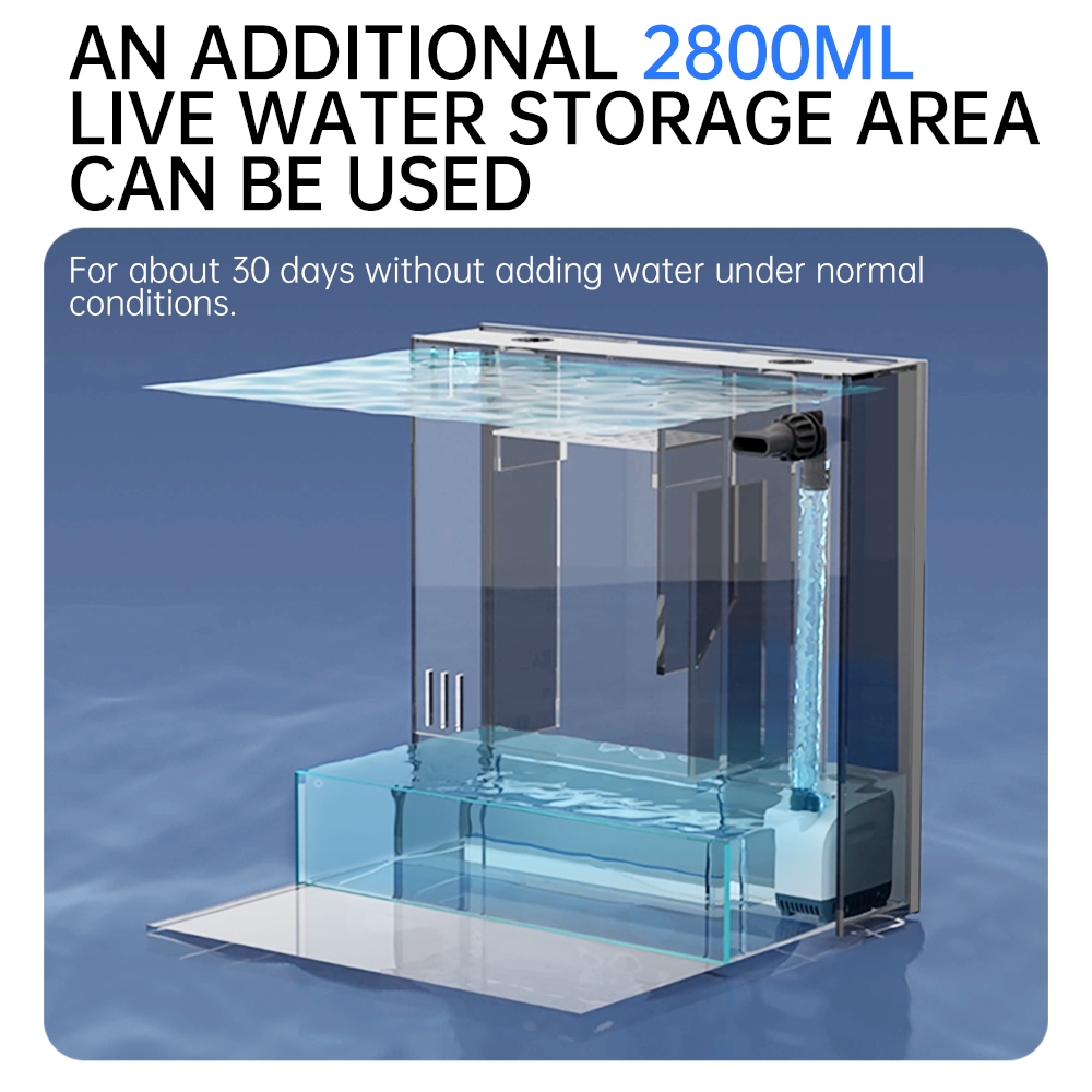 YEE New Arrivals Ultra White Glass Square Plant Fish Tank Home Desktop Small Reef Aquarium