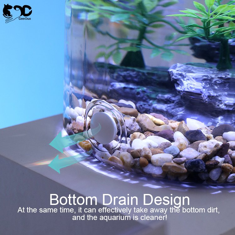 Geerduo Wholesale Bedroom Desktop Small Acrylic Aquarium Fish Tanks Mini Aquarium Betta Goldfish For Home Decoration