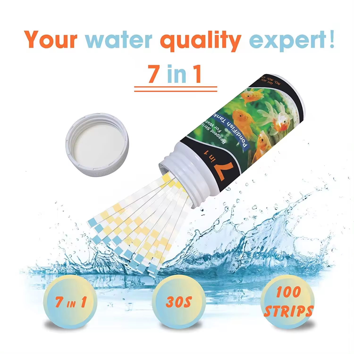 Keep Tank Healthy 7 ways Aquarium Water Test Kit Ph, Gh, Kh, Nitrite, Nitrate,fish Tank Quality Test Paper Strips