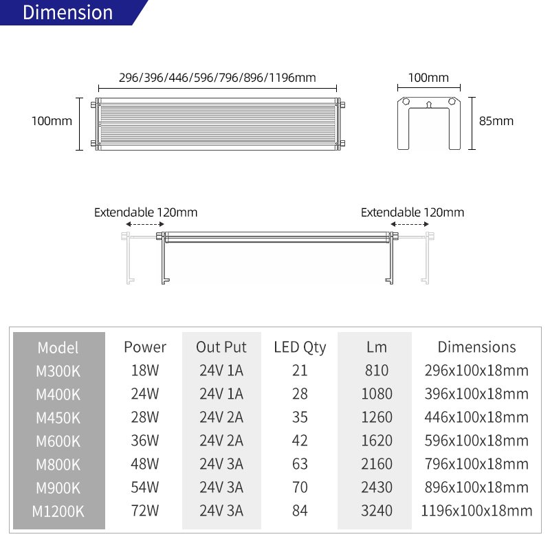 WEEKAQUA M600K Best LED Aquarium Light full spectrum for fish aquarium tank ramp light with app control led aquarium lamp