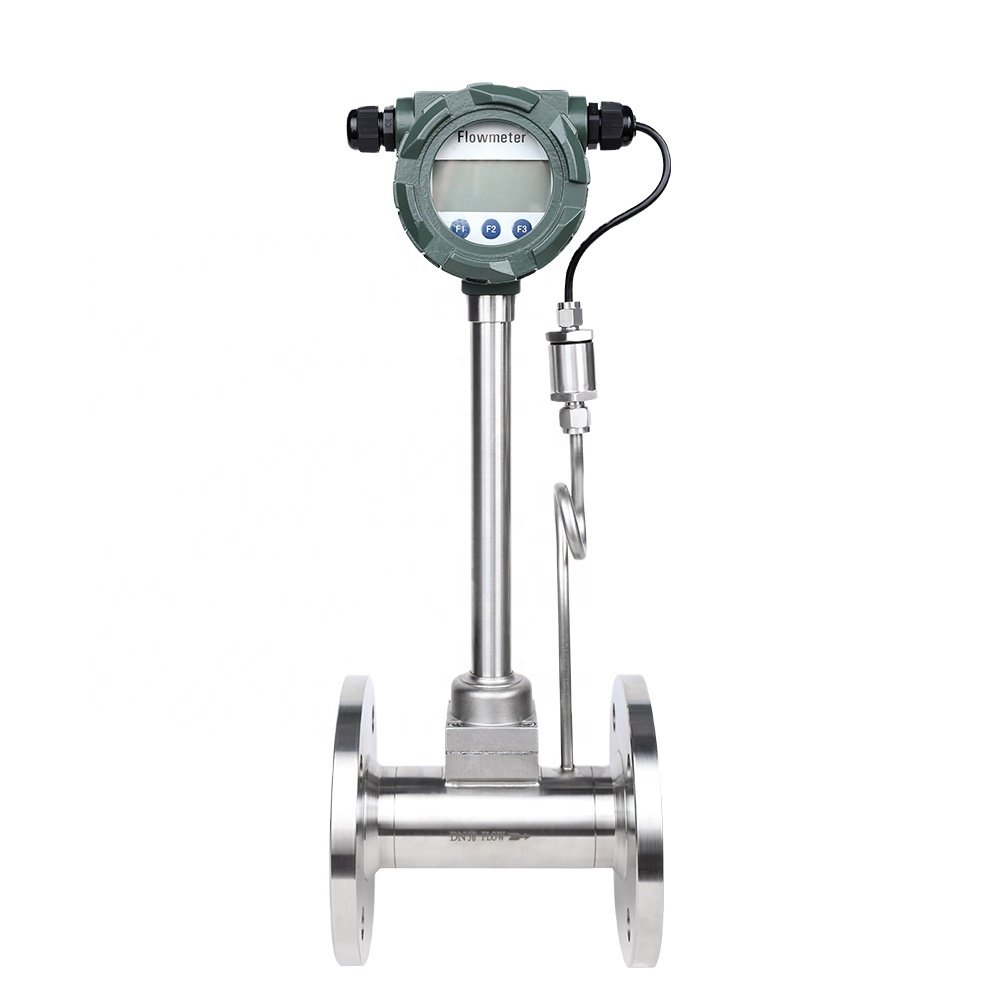helium gas air hydrogen vortex flow meter 4-20mA+24V Temperature and pressure compensation