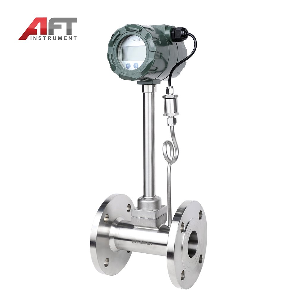 helium gas air hydrogen vortex flow meter 4-20mA+24V Temperature and pressure compensation