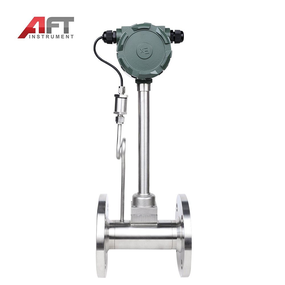 helium gas air hydrogen vortex flow meter 4-20mA+24V Temperature and pressure compensation