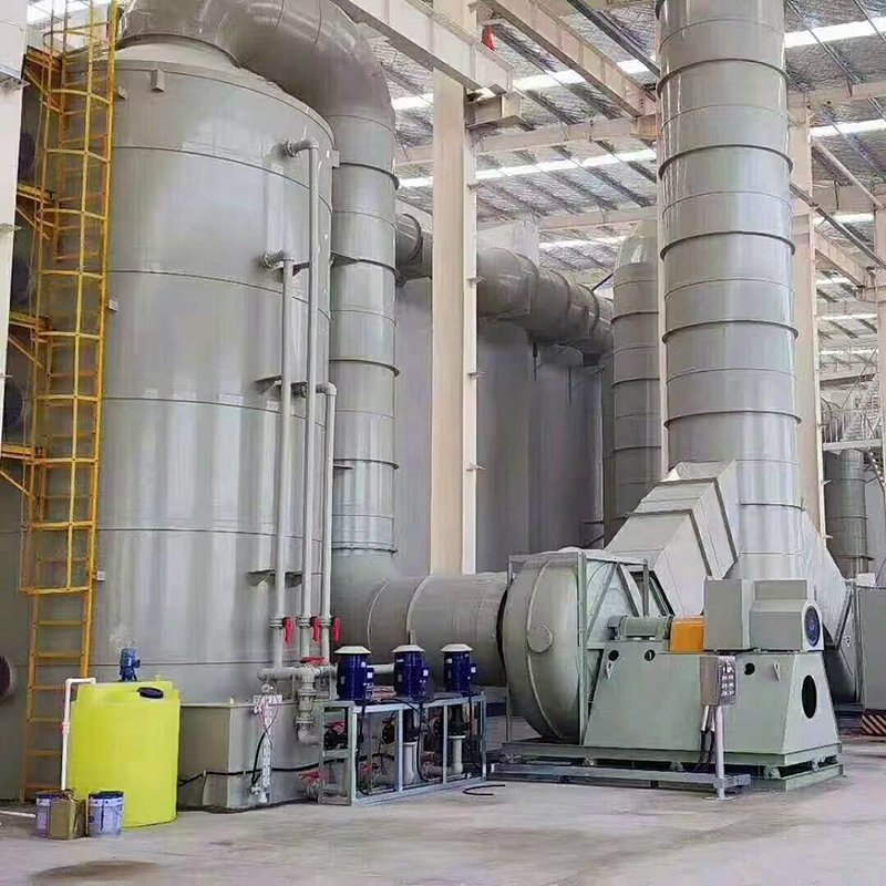 boiler exhaust fumes treatment industrial gas scrubber system