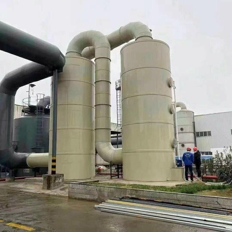 boiler exhaust fumes treatment industrial gas scrubber system