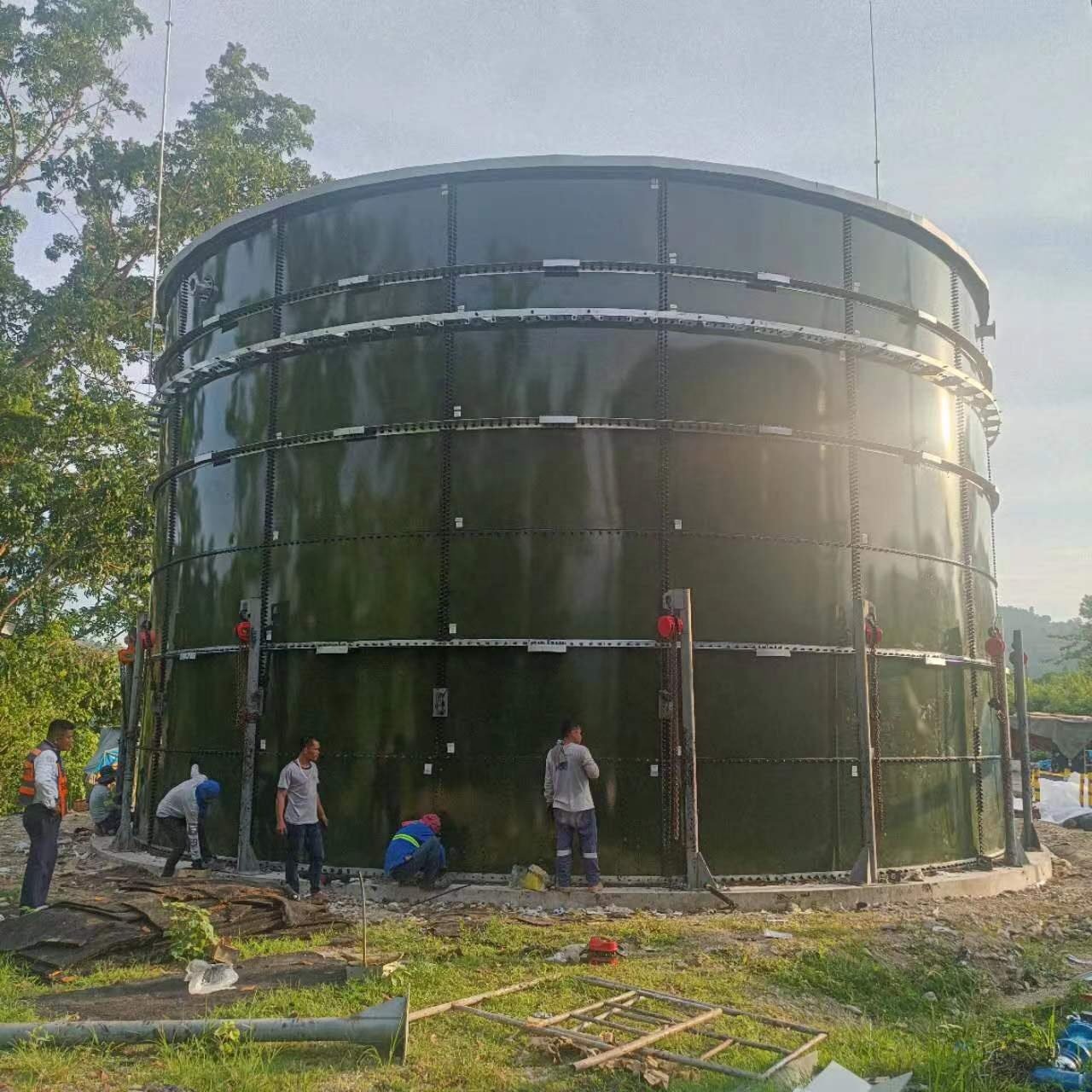 Industrial Water Tanks Anaerobic Digester Tank glass fused to steel tank